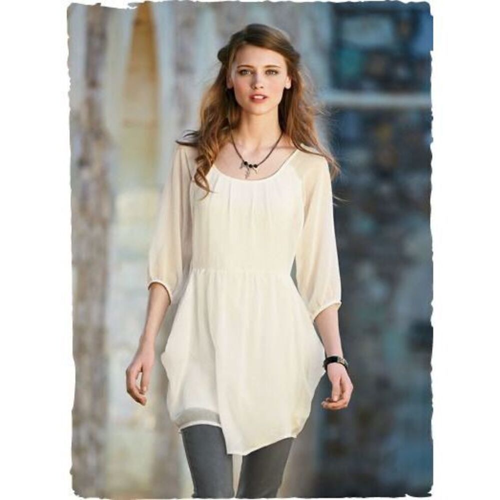 Peruvian Connection Gossamer Flowy Tunic Top Size M